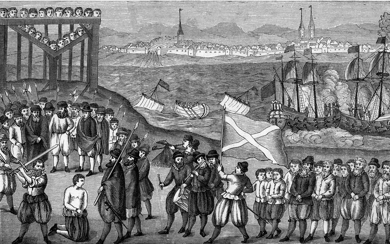 Ünlü Alman korsan Klaus Stortebeker (1360-1401) ve 71 suç ortağının 1401 yılında Hamburg