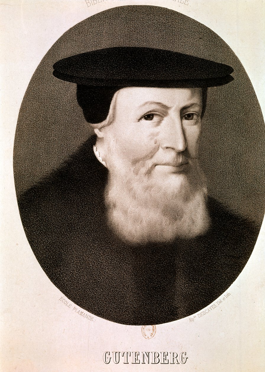 GUTENBERG Johannes: Portre (gravür) by Artist Unknown