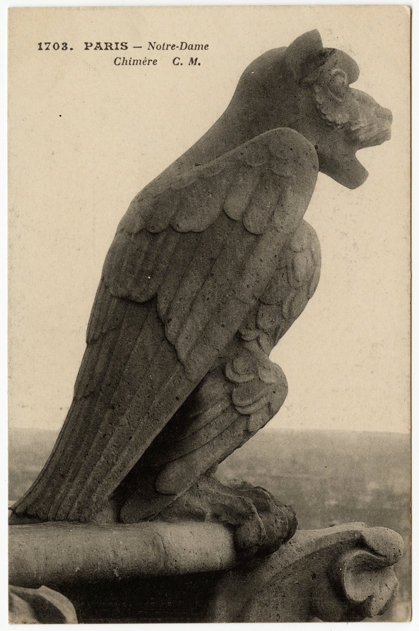 1163-14. yüzyıllar arasında inşa edilen Notre Dame de Paris katedralinin gargoyle veya chimere