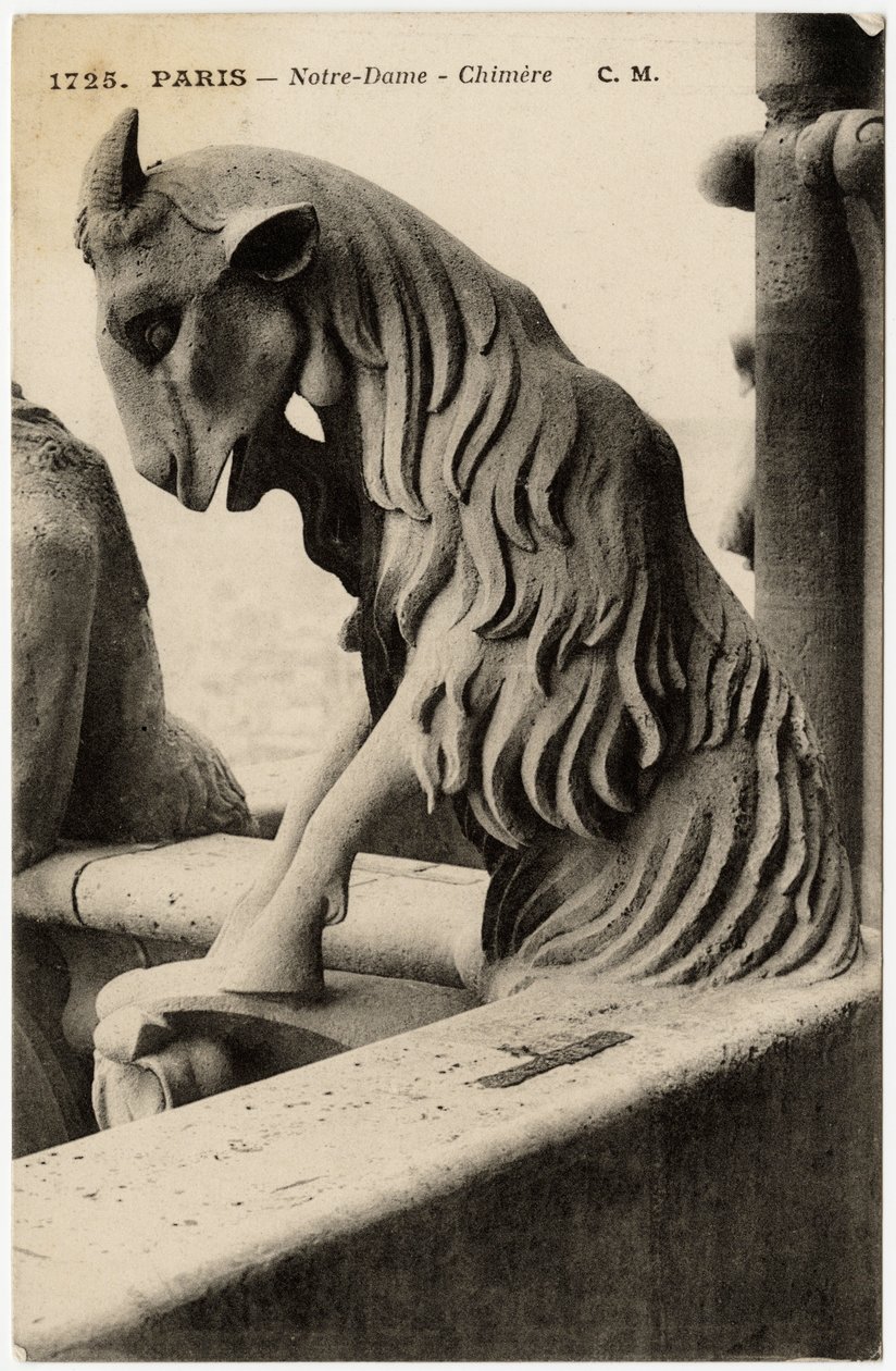 1163-14. yüzyıllar arasında inşa edilen Notre Dame de Paris katedralinin gargoyle veya chimere