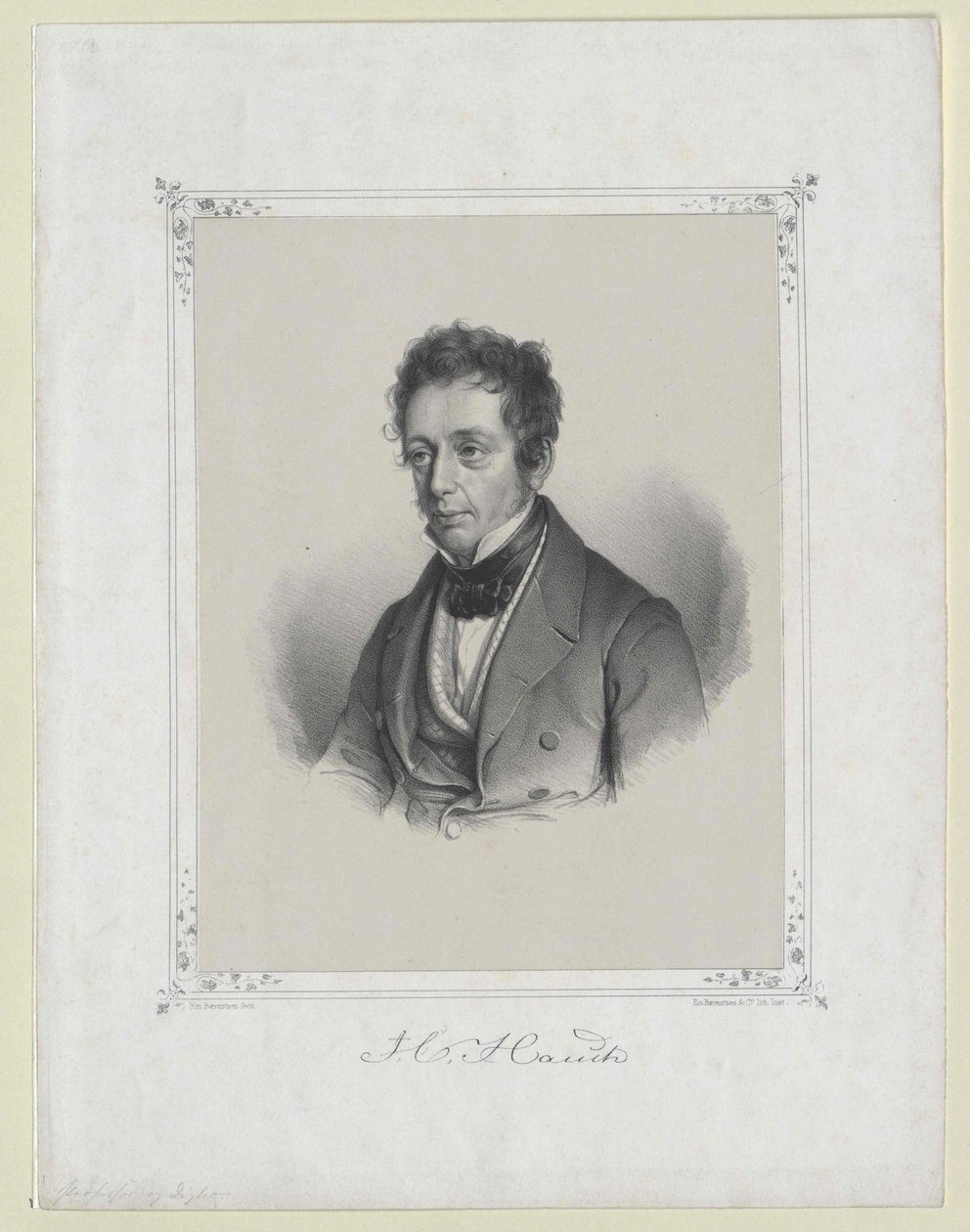 Johannes Carsten Hauch (baskı) by Artist Unknown