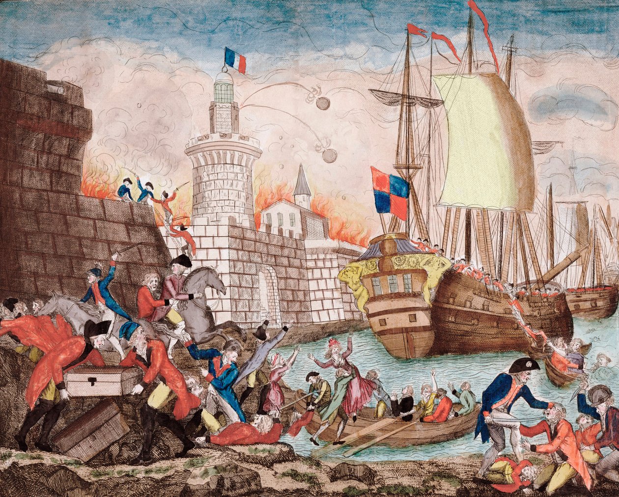 La Terreur: Eylül-Aralık 1793 Toulon Kuşatması (gravür) by Artist Unknown