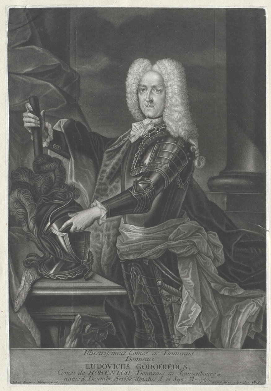 Ludwig Gottfried Kont Hohenlohe-Waldenburg-Pfedelbach by Artist Unknown