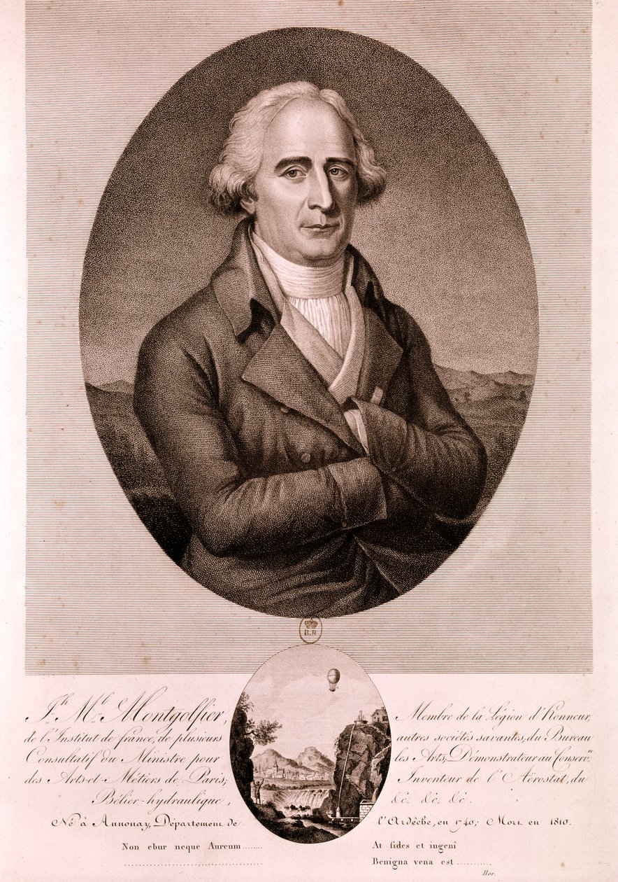 MONTGOLFIER Joseph Michel, havacılık öncüsü (gravür) by Artist Unknown