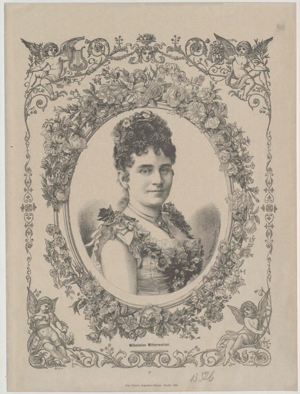 Wilhelmine Mitterwurzer (baskı) by Artist Unknown