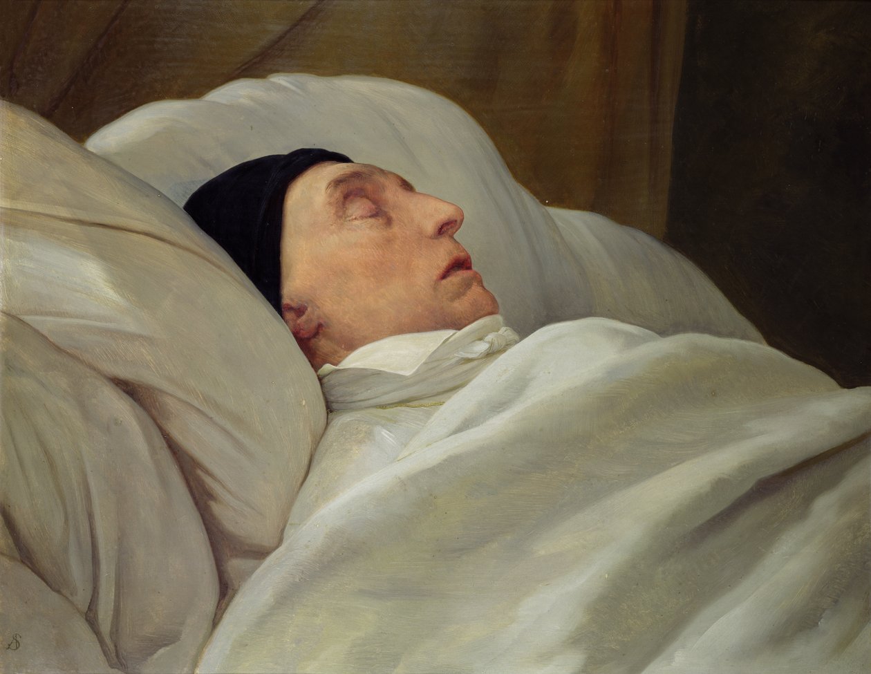 Marie Joseph (1757-1834) Marquis de La Fayette, Ölüm döşeğinde by Ary Scheffer