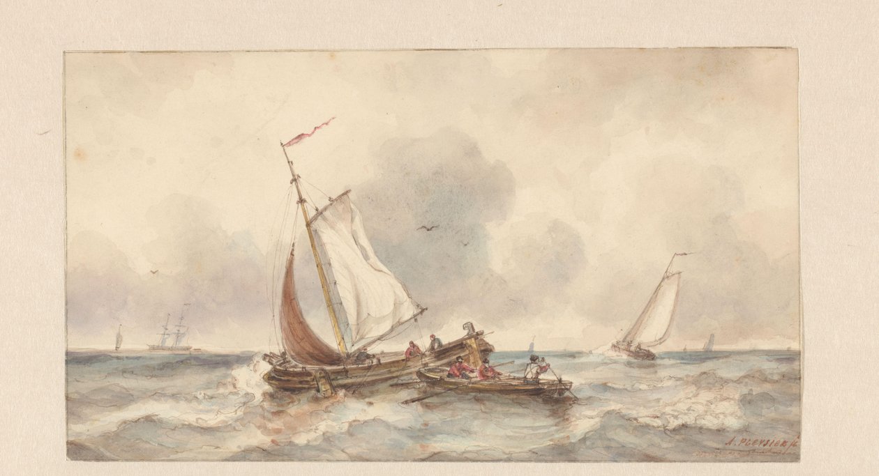 Denizde gemiler by Ary Pleijsier (signed by artist)