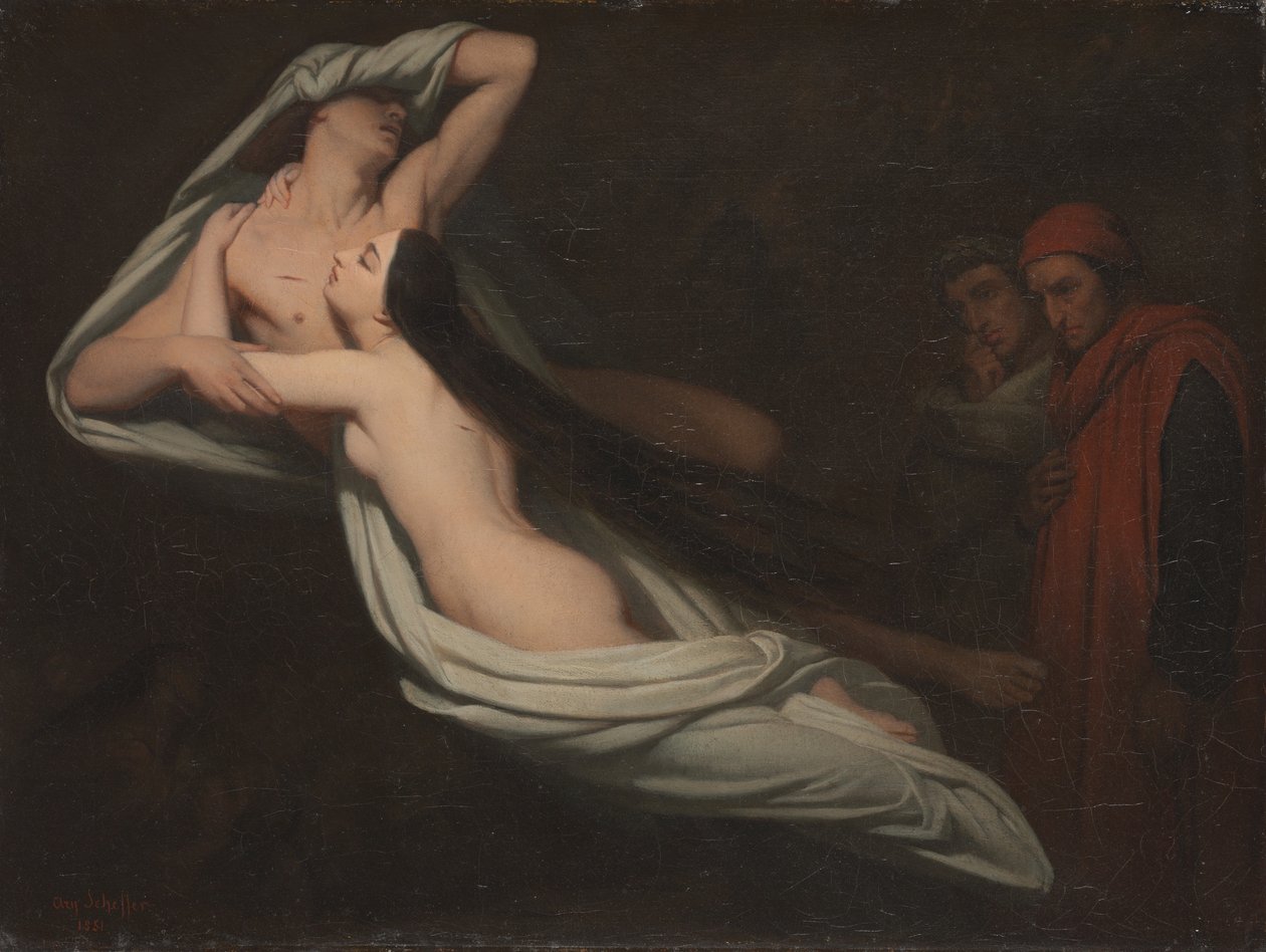 Dante ve Virgil Francesca da Rimini ve Paolo