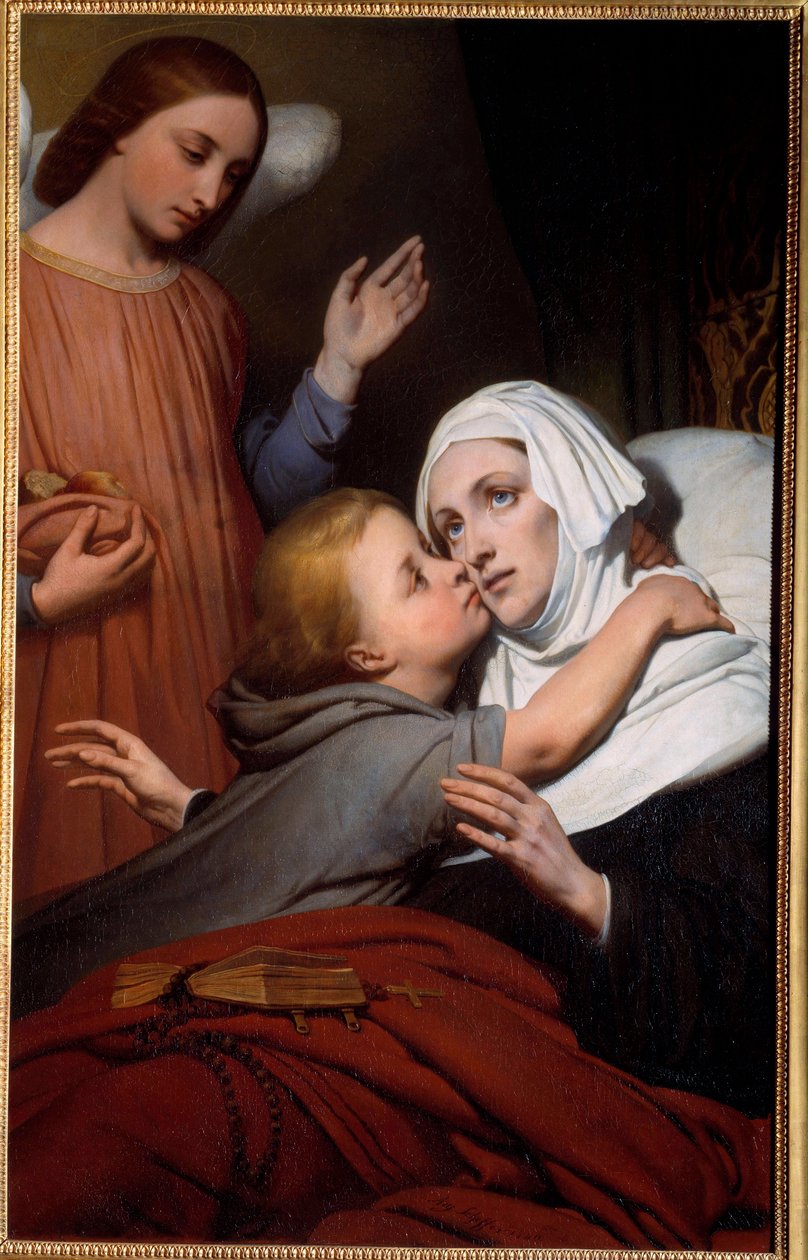 Hayırsever Çocuk Küçük bir çocuk, allitee bir kadına öpücük verir. Ary Scheffer (1795-1858) 1840 Nantes, Musee des Beaux Arts tarafından yapılan resim by Ary Scheffer
