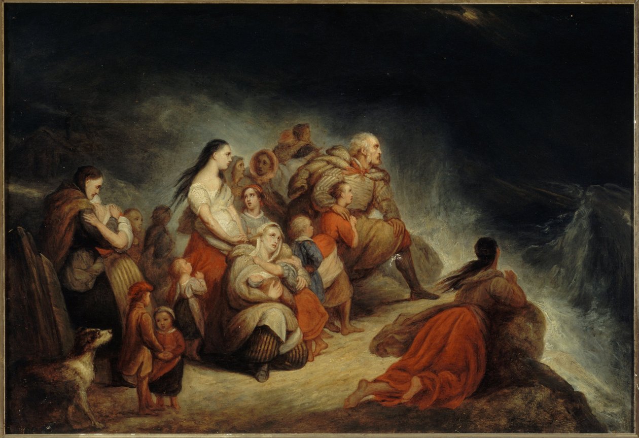 Fırtına, yaklaşık 1820 (ahşap üzerine yağlıboya, tuval üzerine yaldız) by Ary Scheffer