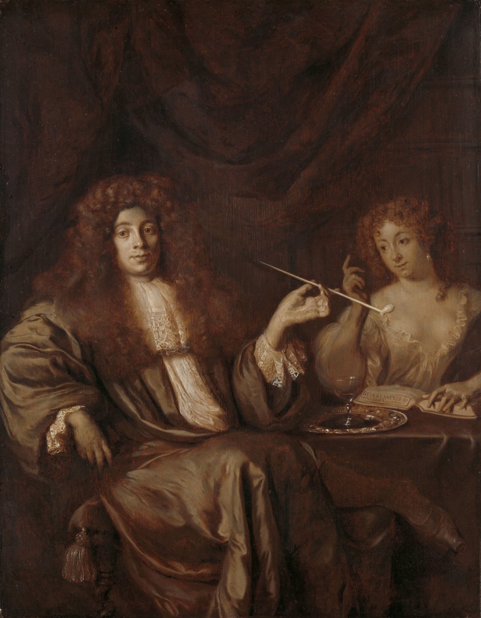 Bir Fahişe ile Hadriaan Beverland portresi Adriaan van Beverland, İlahiyat Eserleri Yazarı ve Bir Fahişe ile Hiciv Yazarı by Ary de Vois (attributed to)