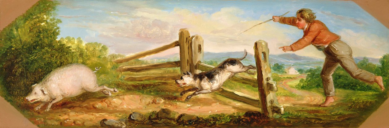 Domuz Kovalayan Çocuk, 1836 by Asher Brown Durand