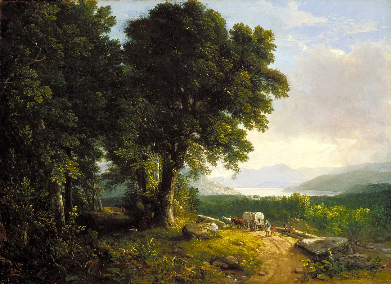 Kapalı Vagonlu Manzara (tuval üzerine yağlıboya) by Asher Brown Durand
