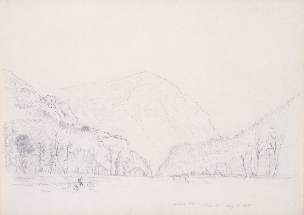 Notch House, White Mountains, New Hampshire, 1839 (kağıt üzerinde grafit) by Asher Brown Durand