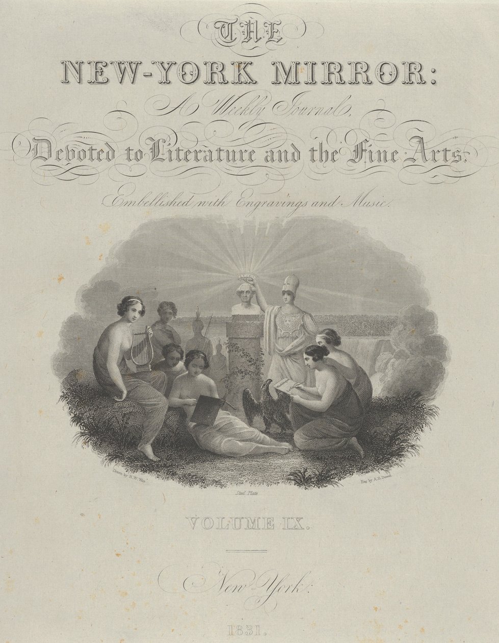 Başlık Sayfası: The New York Mirror, A Weekly Journal, Adanmış Edebiyat ve Güzel Sanatlar..., 1831. by Asher Brown Durand