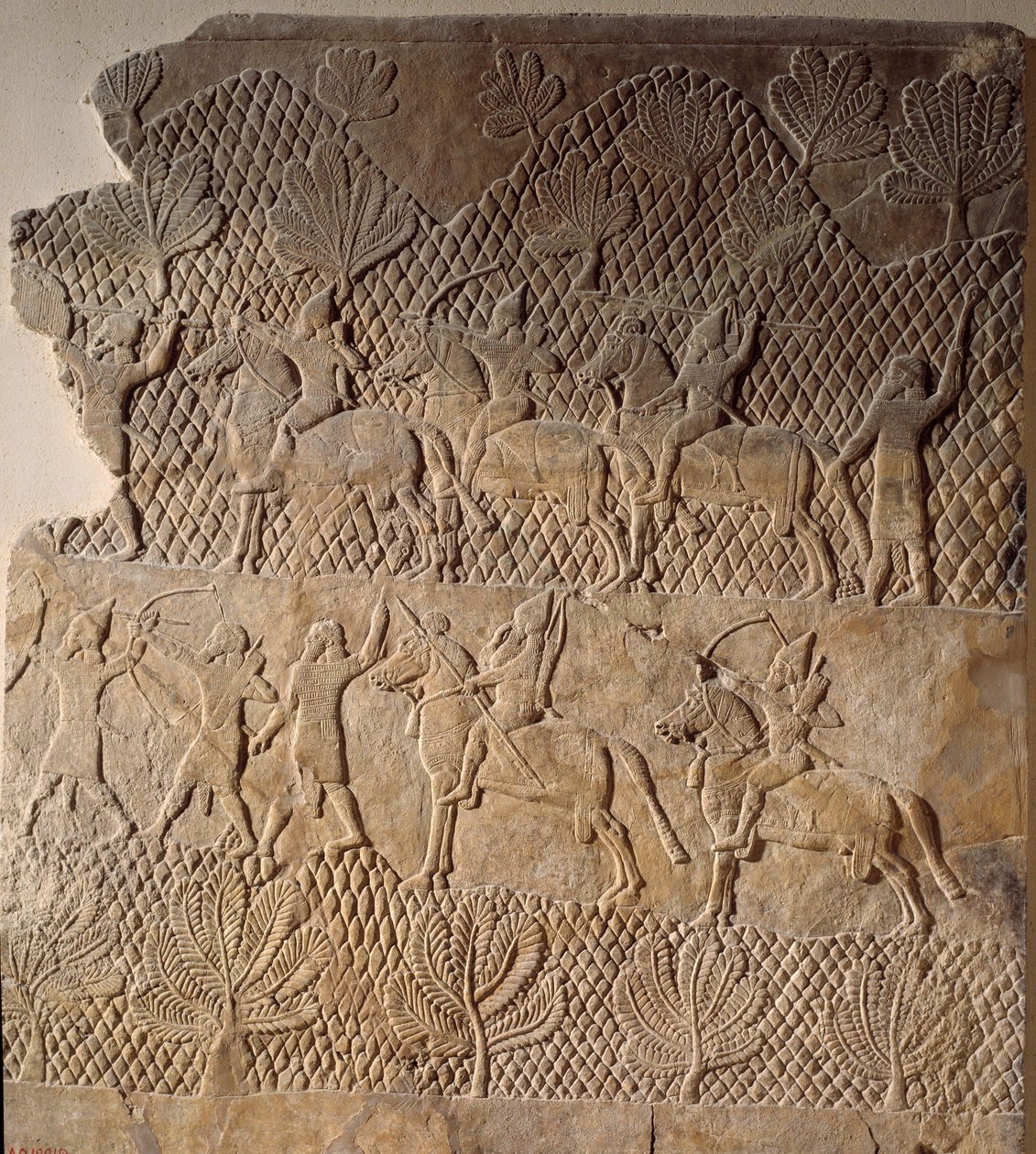 Oryantal antik çağ sanatı: savaş sahnesi. Asurbanipal Sarayı