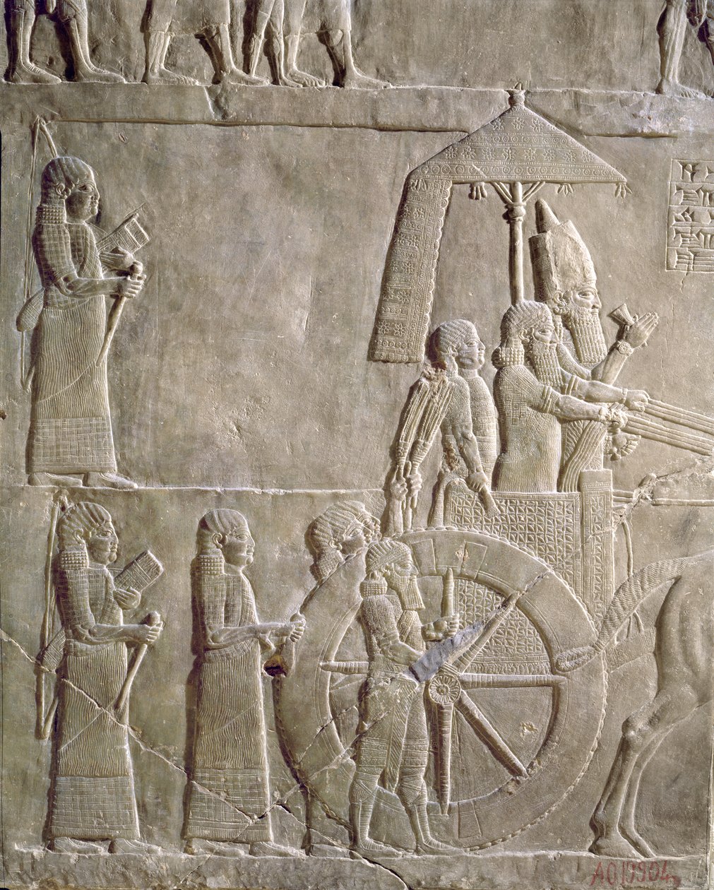 Kral Asurbanipal ve Elamlı mahkumların savaş arabasını tasvir eden kabartma, Elam seferinin bölümleri, Ninova