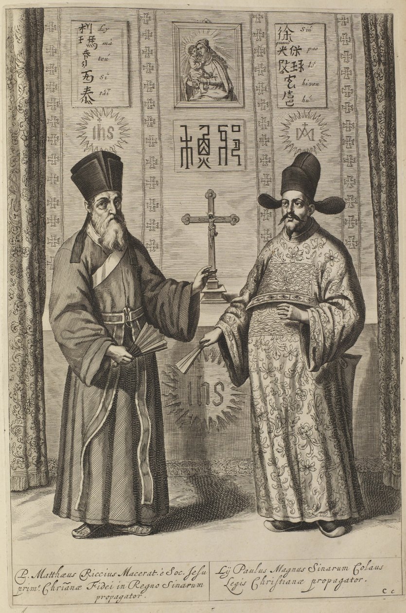 Matteo Ricci ve Xu Guangqi. Athanasius Kirchers China Illustrata