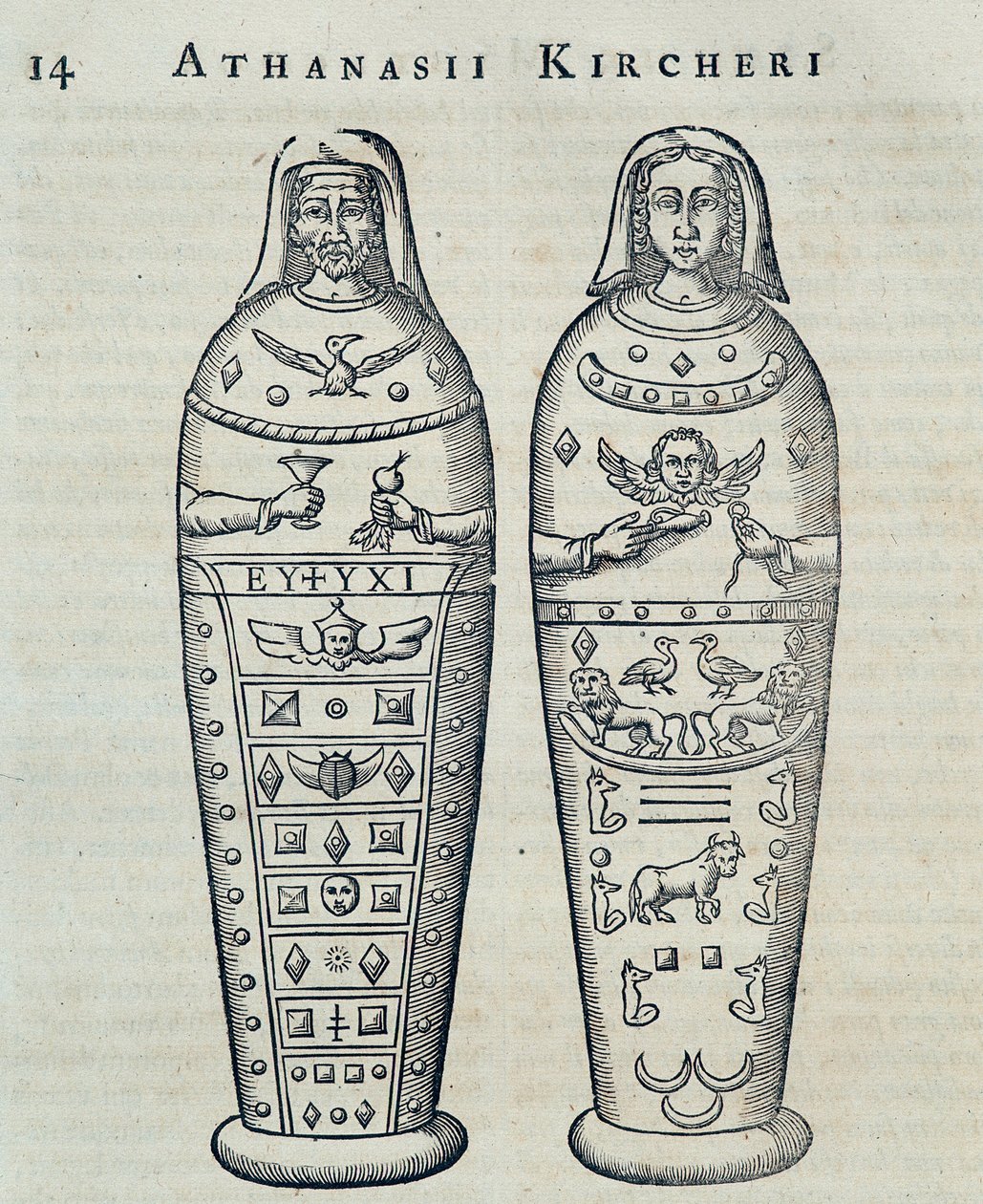 Mumyalar - Athanase Kircher tarafından “” Sphynx mystagoga” da by Athanasius Kircher