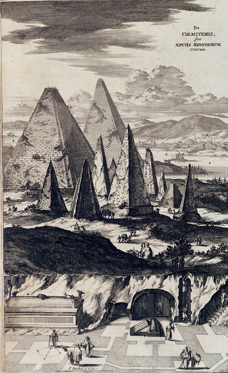 Kara Firavunların Piramitleri - Athanase Kircher tarafından “” Sphynx mystagoga” da by Athanasius Kircher