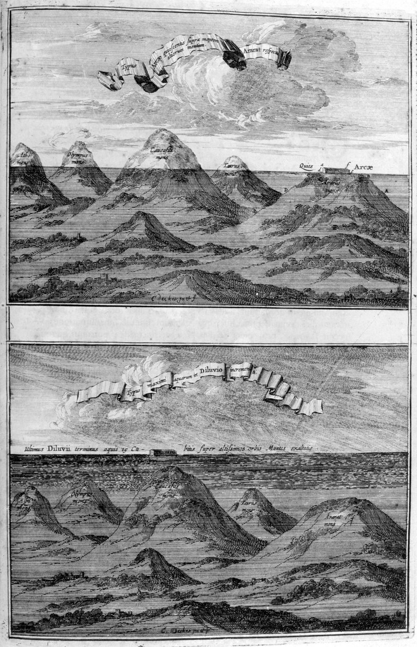 Tufanın sonucu, 1675 by Athanasius Kircher