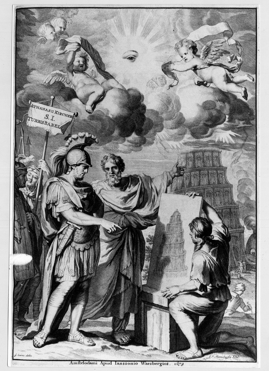 Babil Kulesi - La Tour de Babel - Athanasi Kircheri, Amsterdam tarafından “” Turris Babel”de by Athanasius Kircher