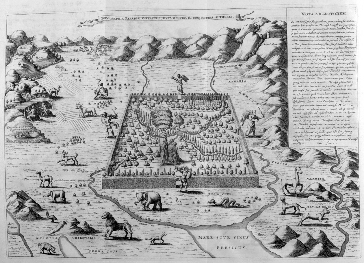 Dünya cenneti, 1675 by Athanasius Kircher