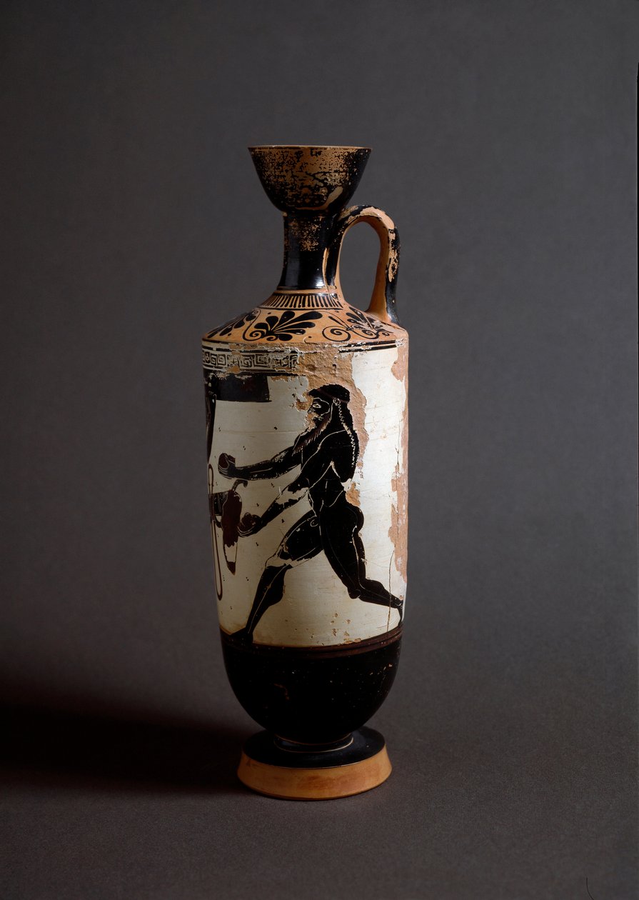 Yunan Sanatı: “” Herakles ve Atlas”” Atlas Detay. Lekythos (lecyth) beyazı Athena ressamı tarafından yapılmıştır (MÖ 450-400). Atina, Ulusal Arkeoloji Müzesi by Athena Painter (workshop of)