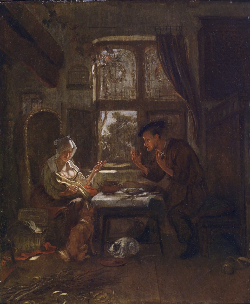 Açık bir pencerenin önünde aile sahnesi by Ludolf de Jongh
