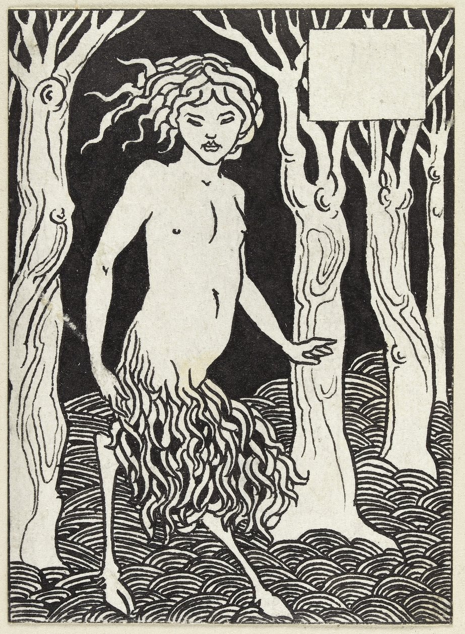 A Faun (beyaz kağıt üzerine kalem ve siyah mürekkep) by Aubrey Beardsley