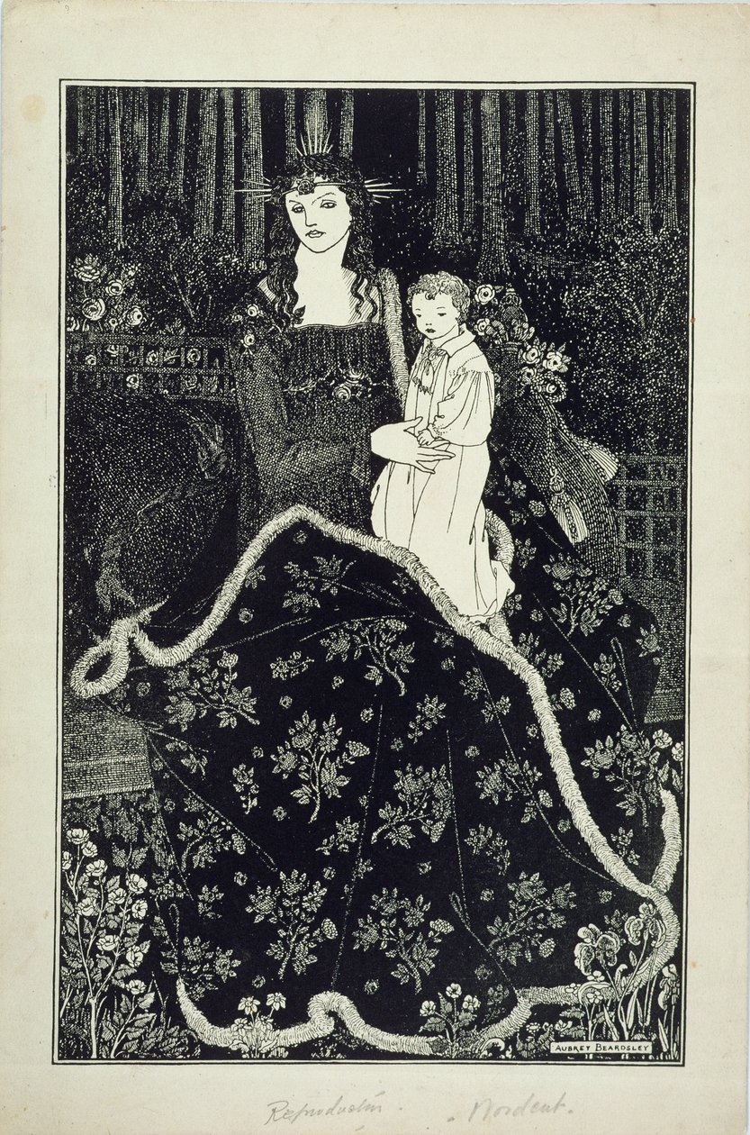 Büyük bir Noel Kartı, 1895 (satır bloğu baskısı) by Aubrey Beardsley