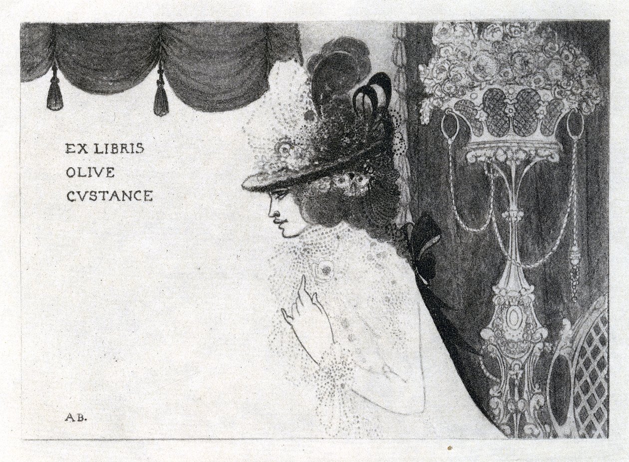 Olive Custance (fotogravür) için bir kitap plakası tasarımı by Aubrey Beardsley