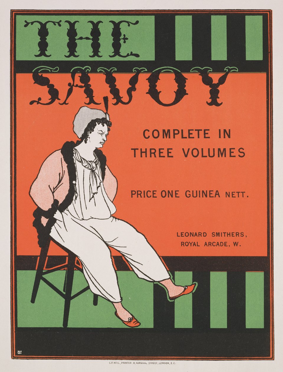 'The Savoy: Complete in Three Volumes' kitabının ön kapak tasarımı, c.1896 by Aubrey Beardsley
