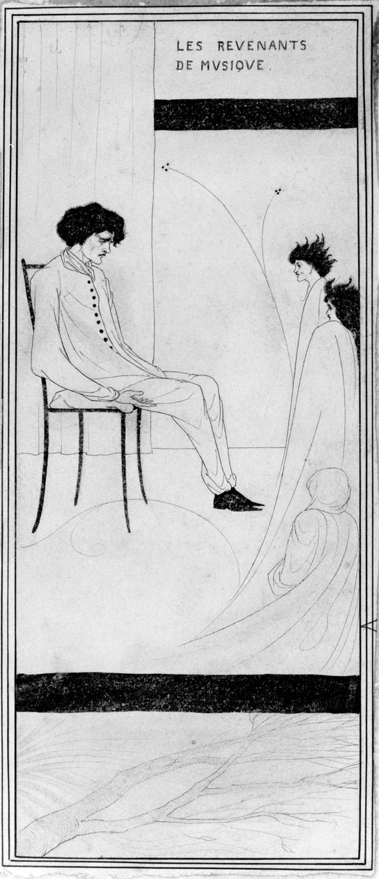 Müzikal Hayaletler, c.1892 (hint mürekkebi ve yıkama) by Aubrey Beardsley