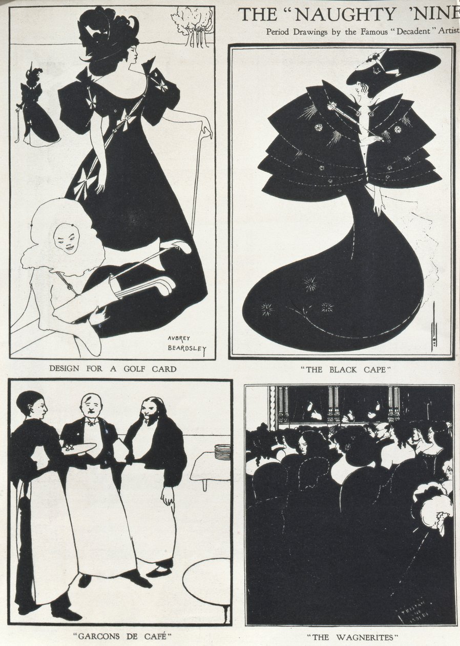 Yaramaz Doksanlar, Ünlü Çökmekte Olan Sanatçının Dönem Çizimleri by Aubrey Beardsley