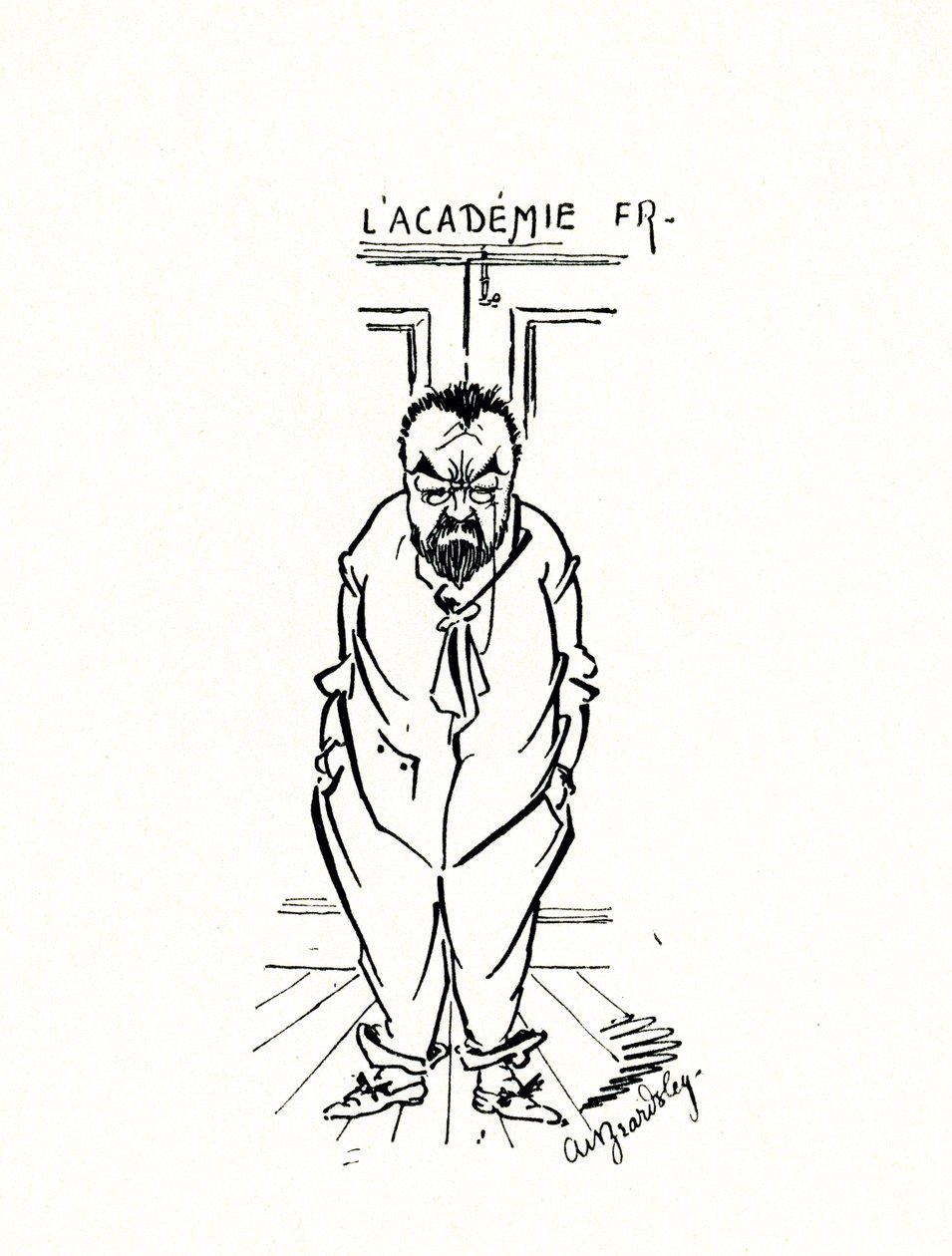 Emile Zola'nın Academie Francaise'den çıkarılması, 1893 by Aubrey Beardsley