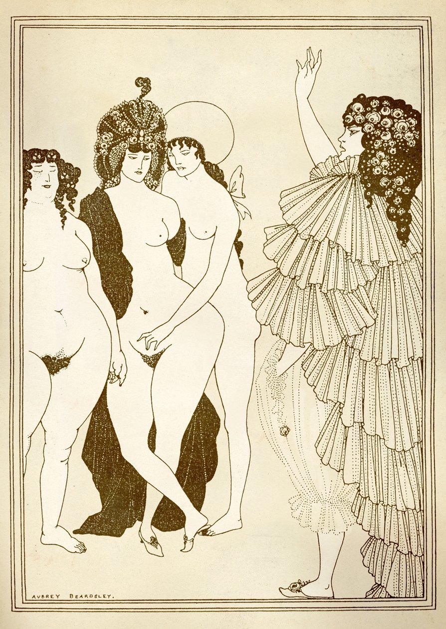 Aubrey BEARDSLEY (1872-1898) Aristophanes tarafından “Lysistrata” (411 BC) için illüstrasyon by Aubrey Beardsley