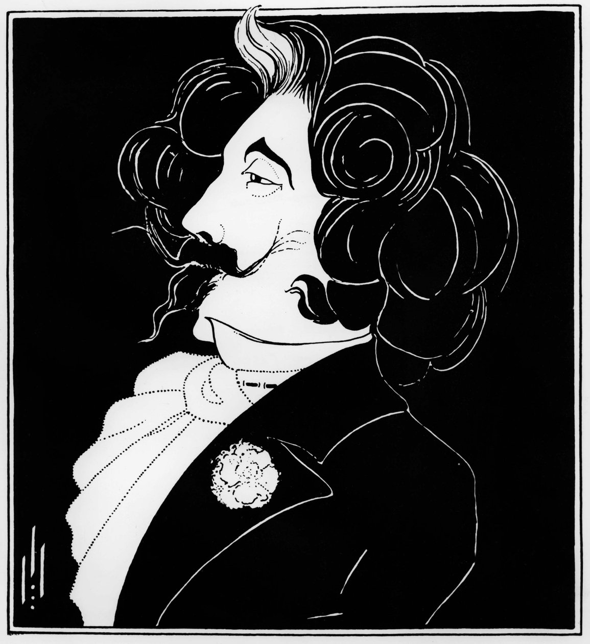 James McNeill Whistler (1834-1903) (çizim) by Aubrey Beardsley
