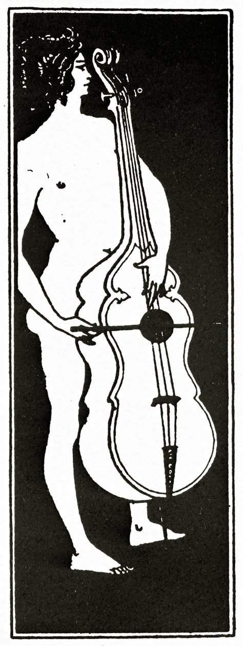 Çellolu Adam, 1894 dolayları by Aubrey Beardsley