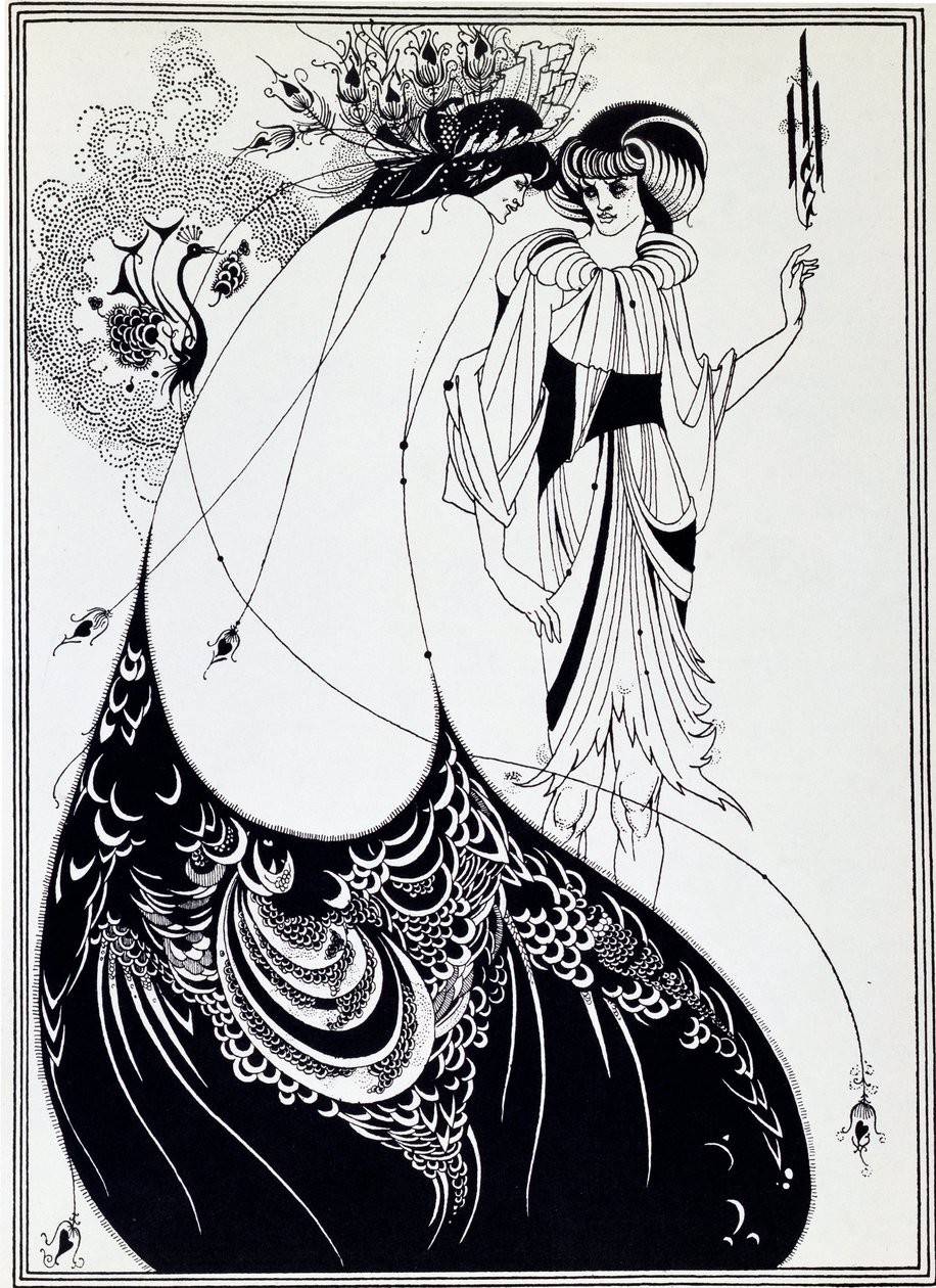 Tavuskuşu Etek. Oscar Wilde tarafından Salome Çizimi - Çizim by Aubrey Beardsley