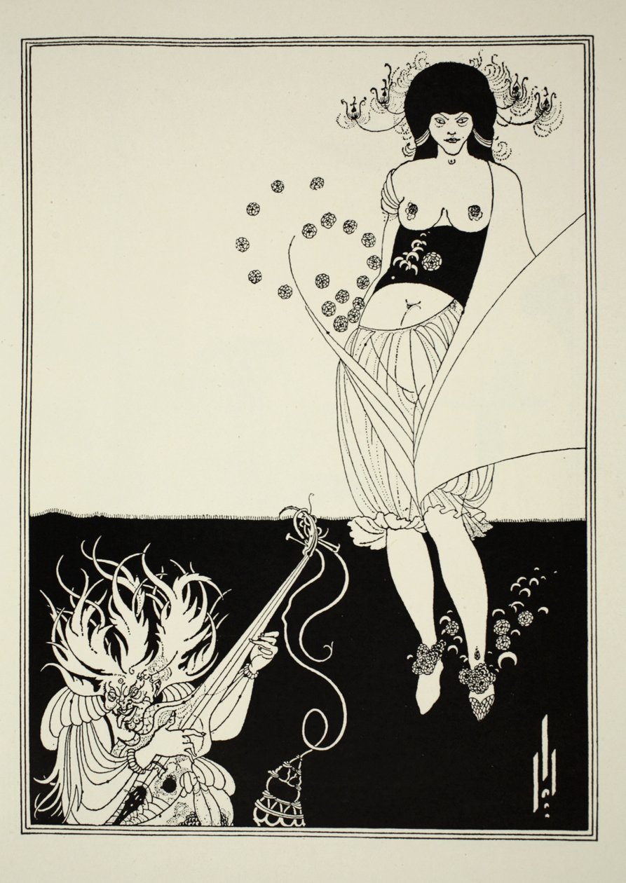 Oscar Wilde (1854-1900) 1893 tarafından 'Salome'dan Mide Dansı (satır bloğu baskı) by Aubrey Beardsley