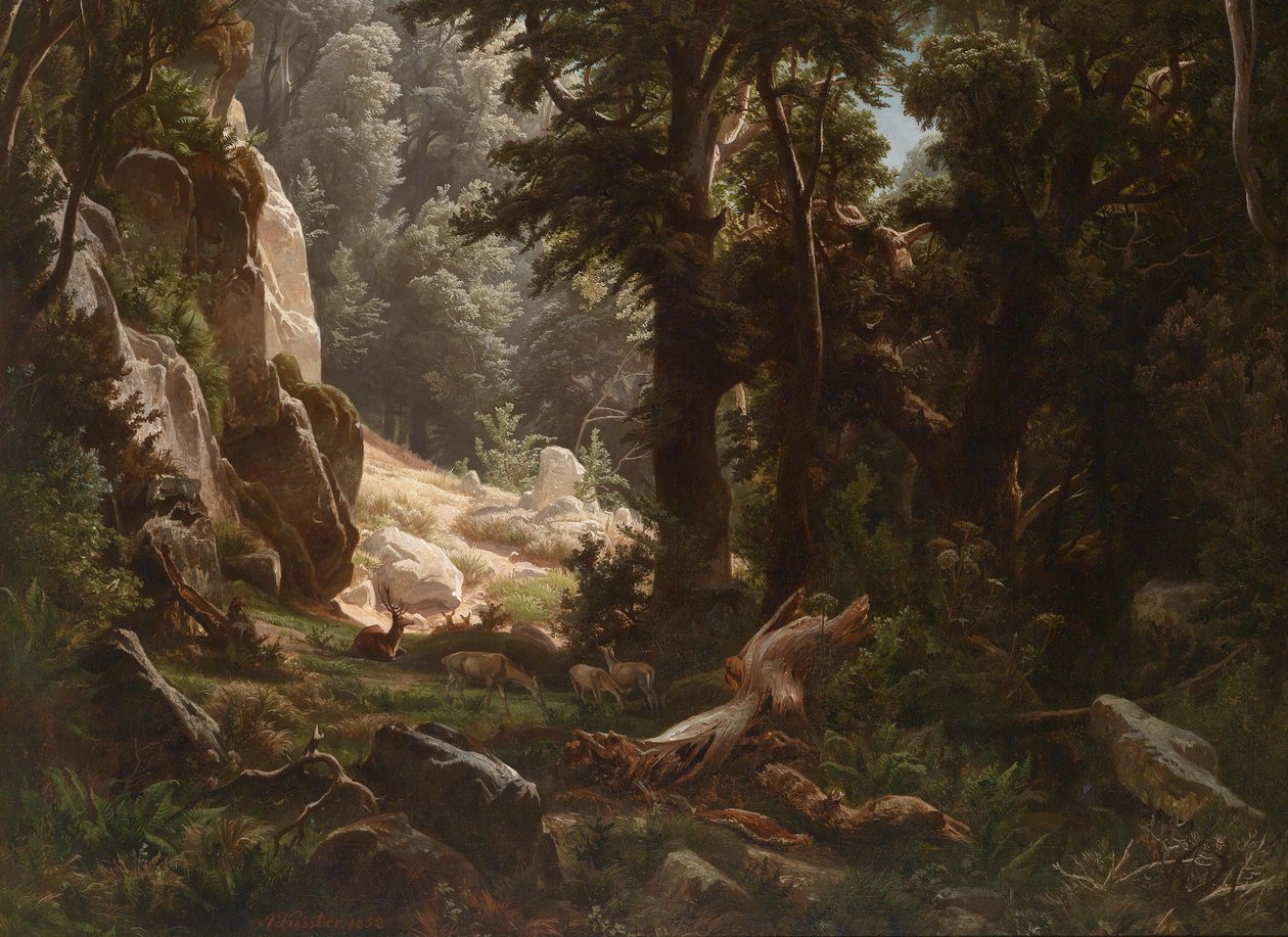 Orman iç geyik by August Friedrich Kessler