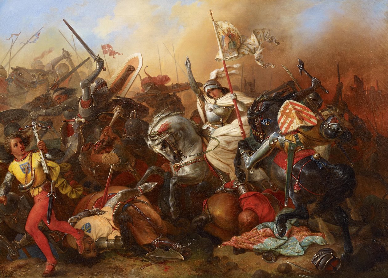Joan of Arc savaşta by August Gustav Lasinsky