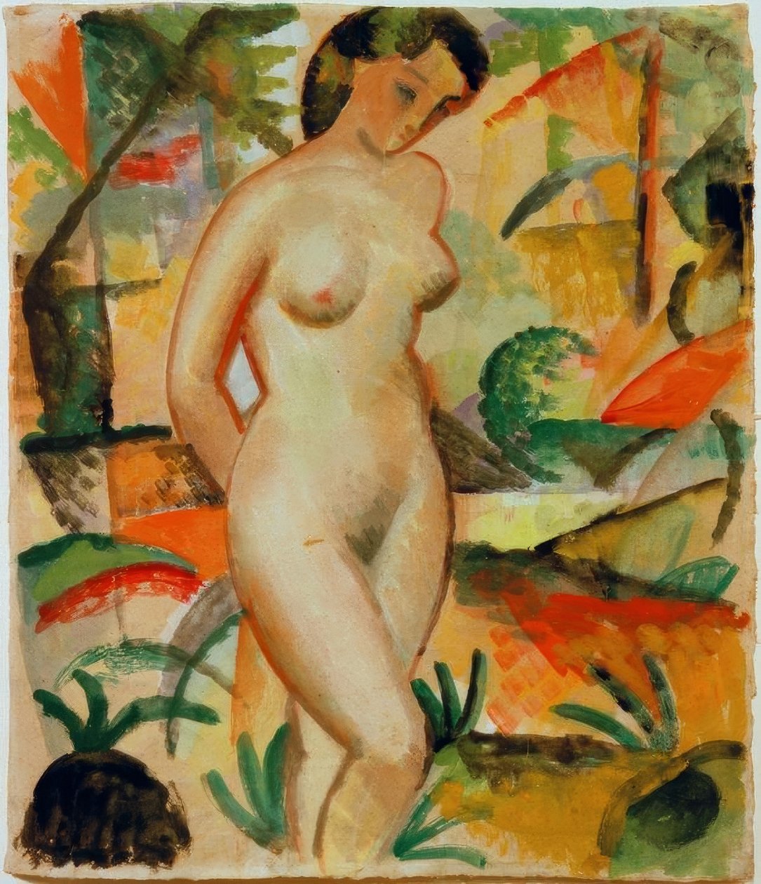 çıplak, ayakta by August Macke