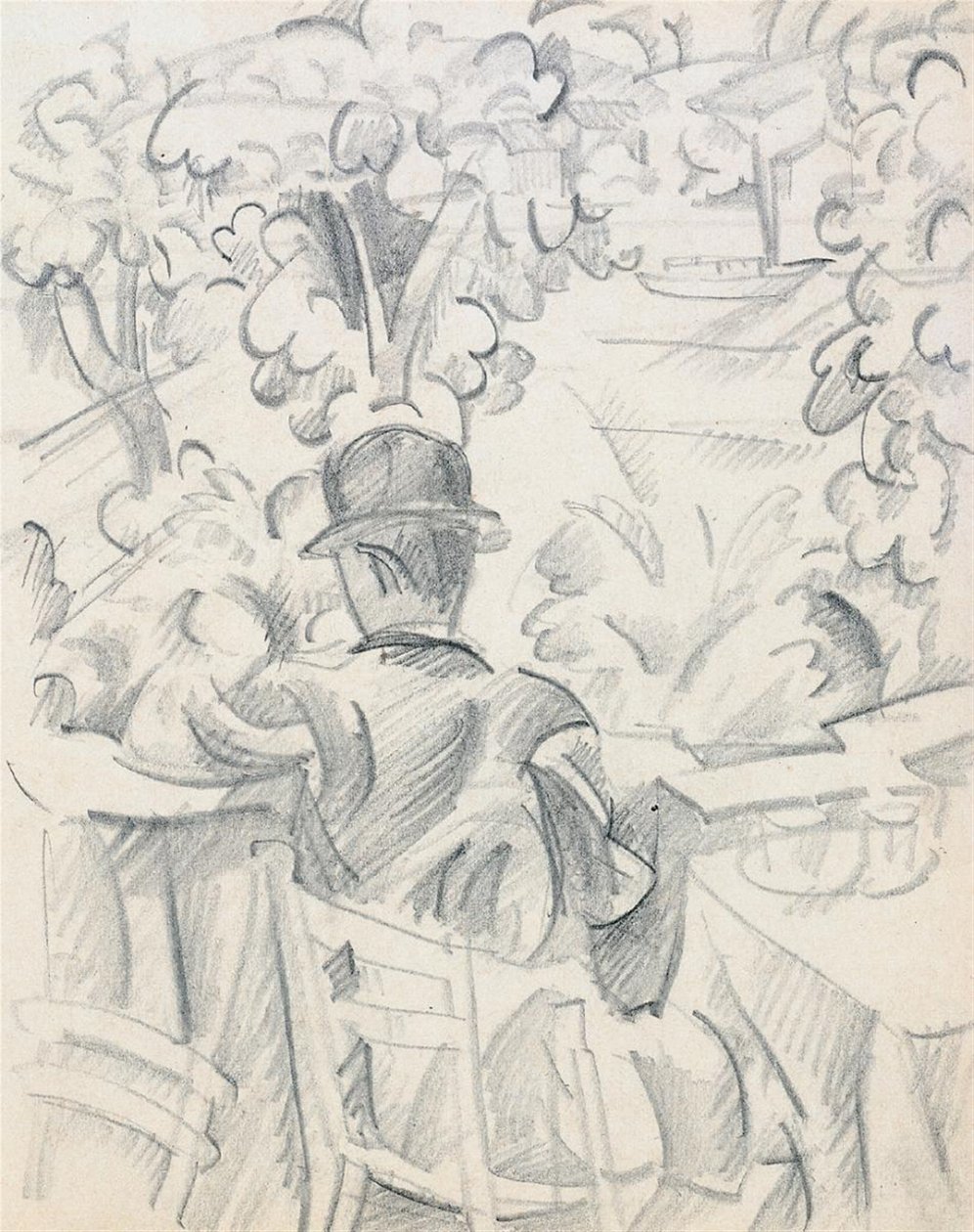 nehir kenarında kafe by August Macke