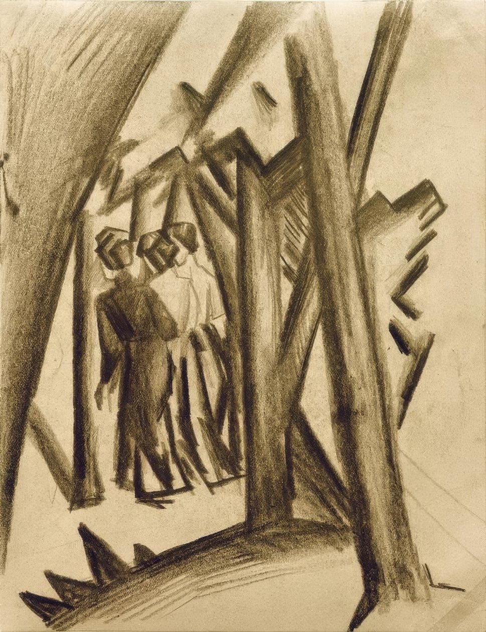 Ormanda üç kız by August Macke