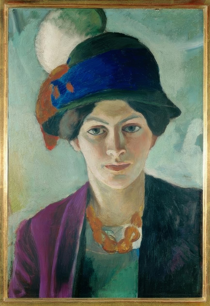 Sanatçının şapkalı karısı by August Macke