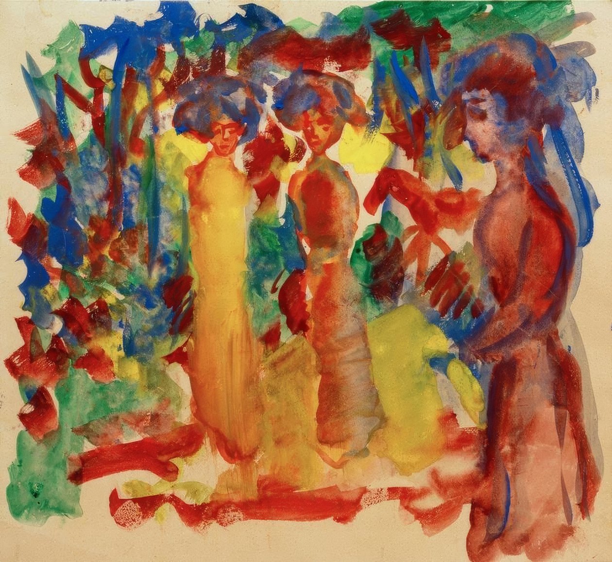 Yürüyüşe çıkan kadınlar by August Macke