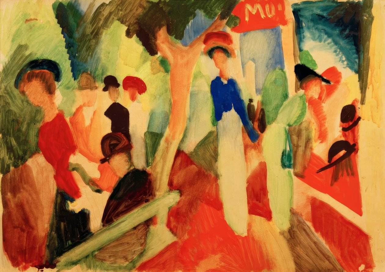 Gezinti yerinde şapka dükkanı by August Macke