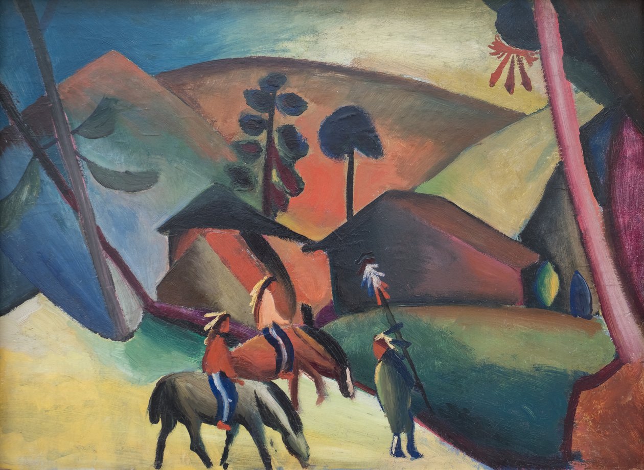 atlı Kızılderililer by August Macke